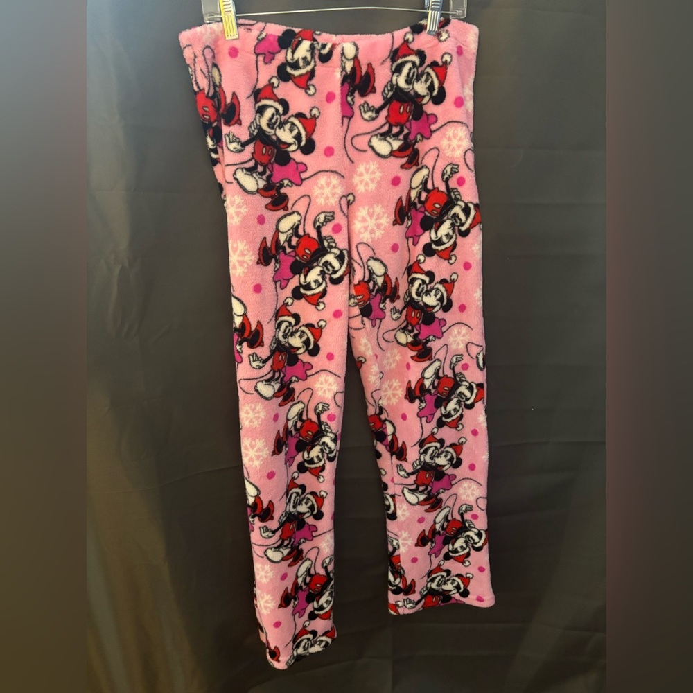 Disney HOLIDAY Mickey Minnie Mouse Pajama Pants Juniors Size Large